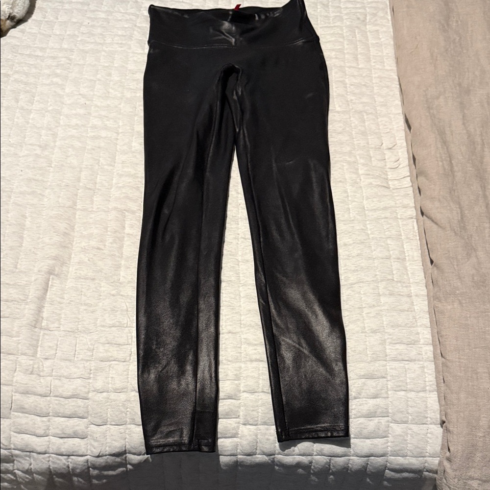 SPANX Black Faux Leather Leggings